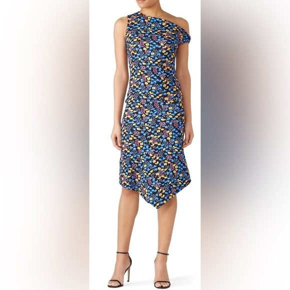 Atlein Off Shoulder Twist Floral Dress size 4 (FR 36) - Picture 1 of 7